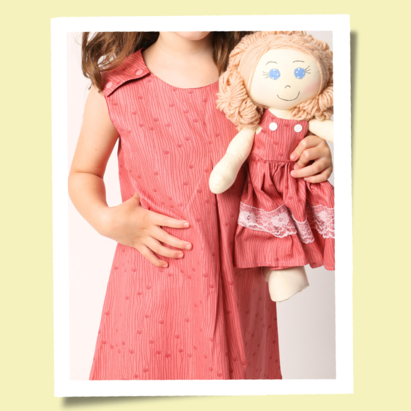 Vestido Infantil Trapézio Coral Delicado - Imagem 2