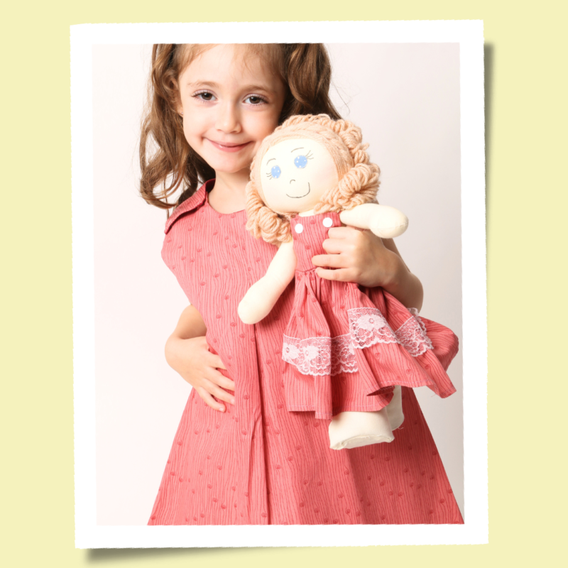 Vestido Infantil Trapézio Coral Delicado - Imagem 3