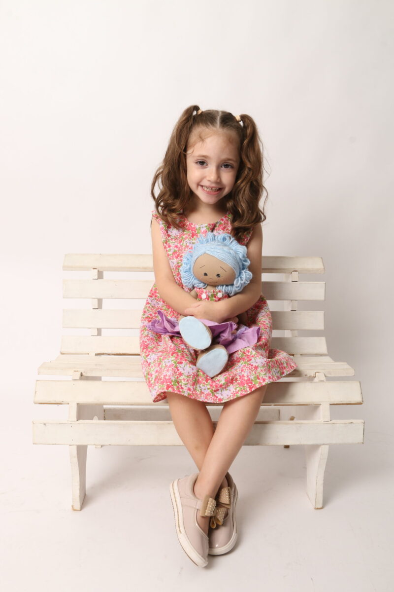 Vestido Infantil Trapézio Floral - Imagem 5