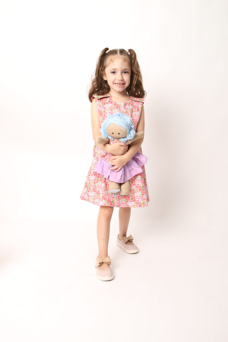 Vestido Infantil Trapézio Floral - Imagem 10