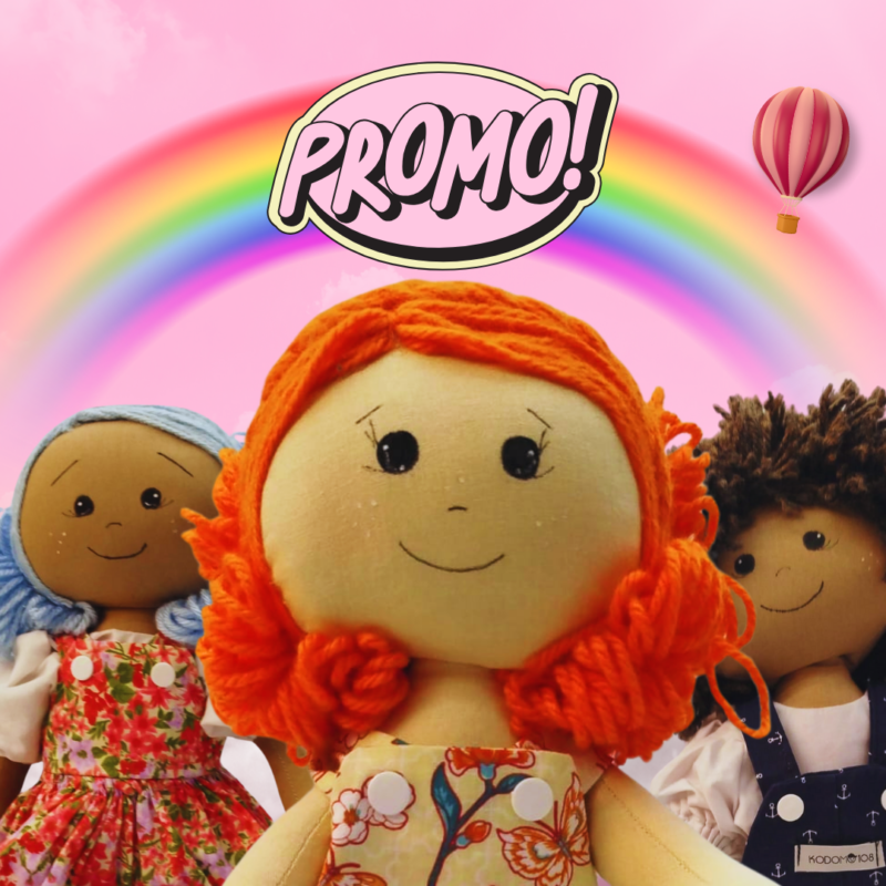 Boneca de Pano Artesanal Maria Promoção Laranjinha