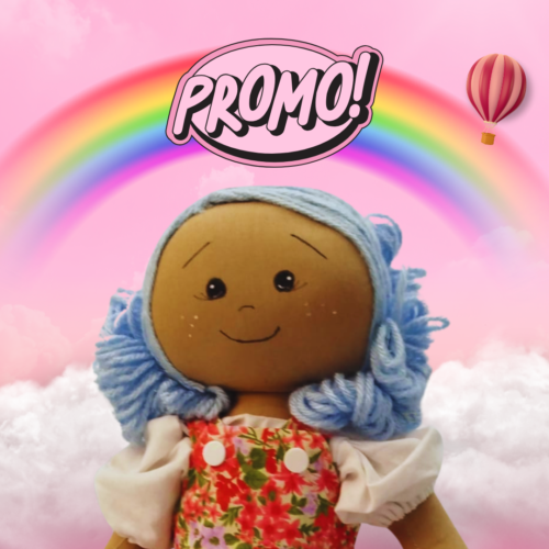 Boneca de Pano Artesanal Maria Promoção Roxinha