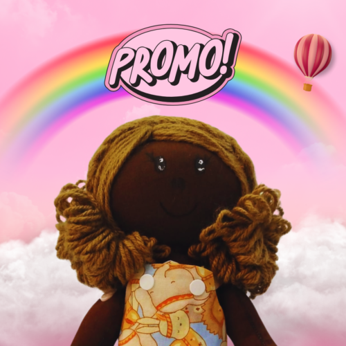 Boneca de Pano Artesanal Maria Negra