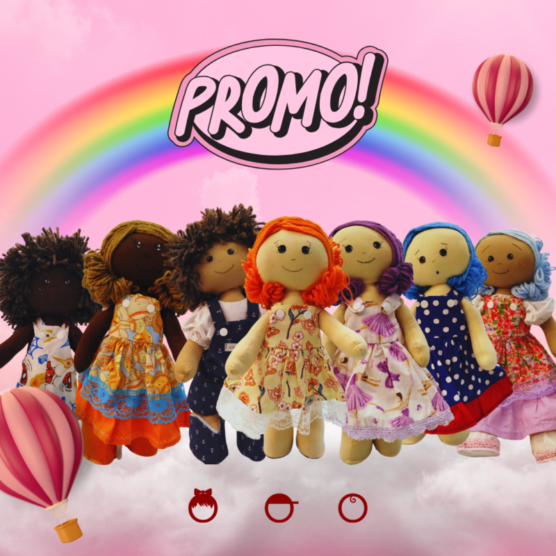Boneca de Pano Artesanal Maria Promoção Laranjinha - Image 2